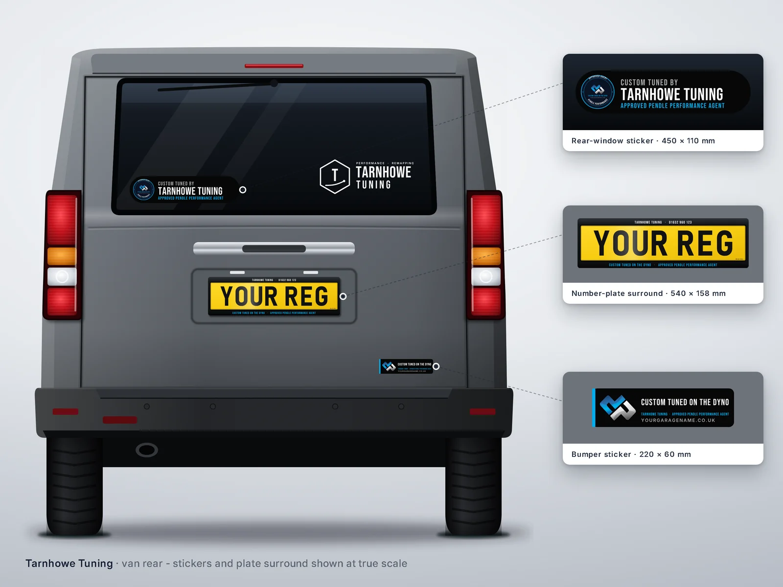 Van rear-window sticker (demonstration design)