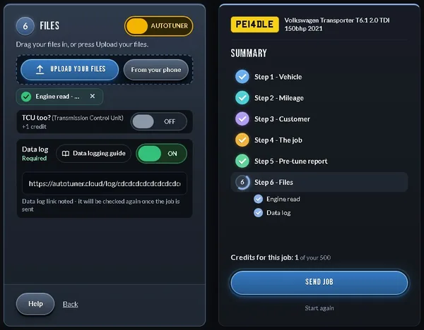 The Pendle agent portal: Step 6 - Files (example job)